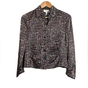 Talbots 100% silk patterned button down shirt‎